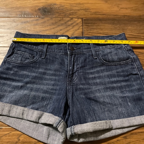 Old Navy low rise jean shorts Boyfriend fit dark blue denim size 0 - Picture 3 of 7